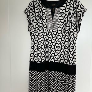 Black and White, size large, Laundry dress, worn twice.
